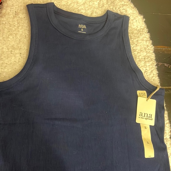NWT A.N.A. Extra large royal blue ribbed tank top - Picture 3 of 4